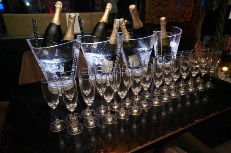 Loads of champers helped to get everyone merry too!