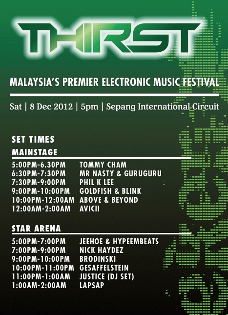 Set Times - Heineken Thirst