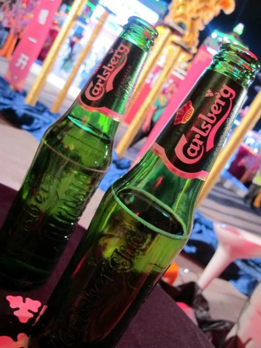 Chilling with loads of ice cold Carlsberg