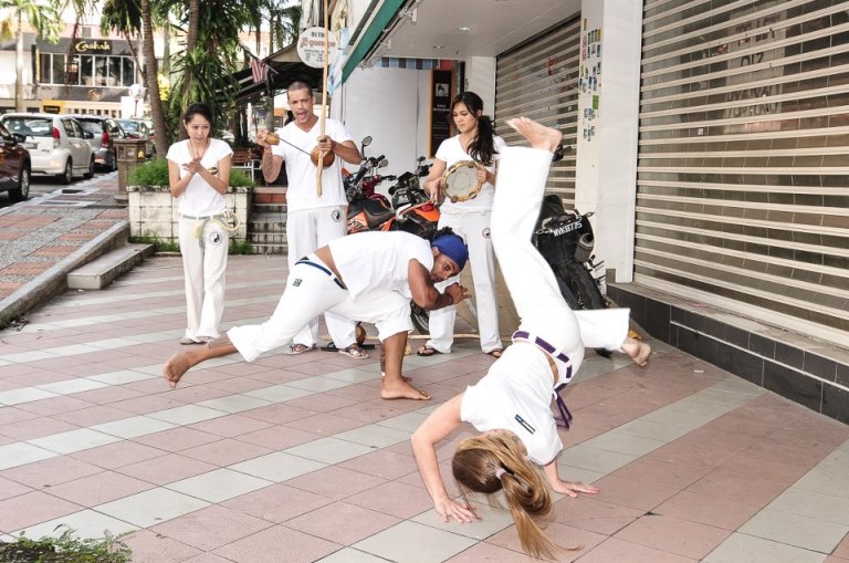 An energetic capoeira performance to kick off the event