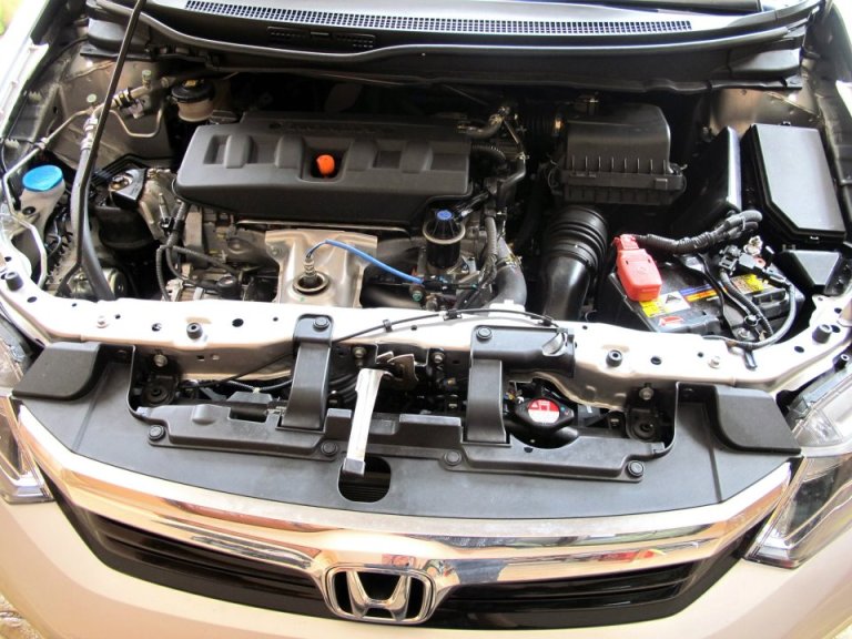 The compact looking engine bay