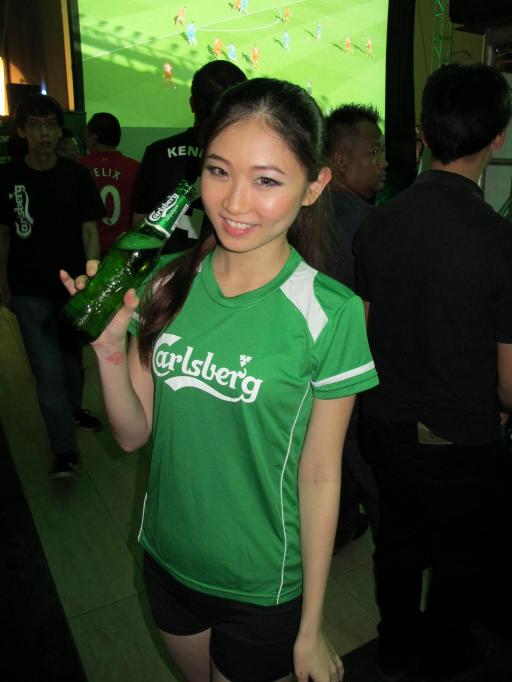 First order of business when I arrived was to get an ice-cold Carlsberg from the pretty promoter girls