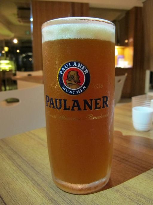 A pint of Paulaner to end the meal