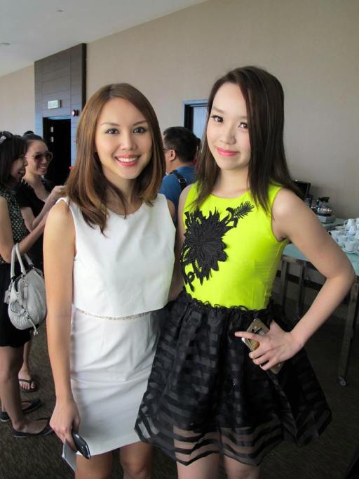 Nicole Chen with the sexy MC Julie Woon who also hosted the party later that night.