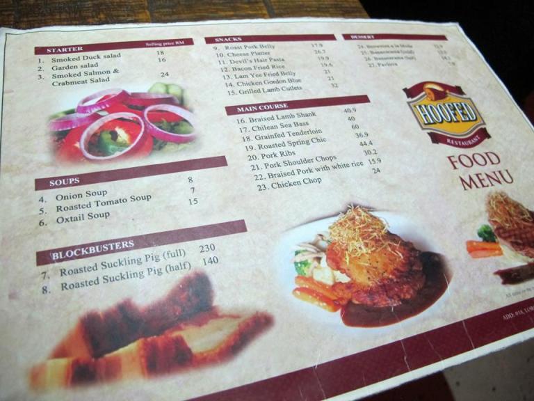 The menu which I feel is quite reasonably priced