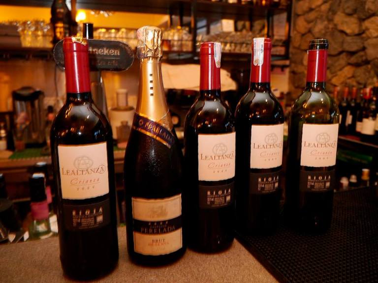 The selection of wines and champagne that we would be having that evening