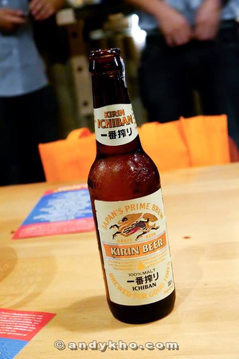 100% malt, first press beer. Kirin Ichiban is brewed from only malt, hops and water. Unlike other beers, only the first press of the wort is used.