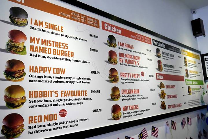 The burger options