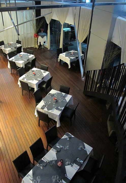 The view of the dining hall from the first floor