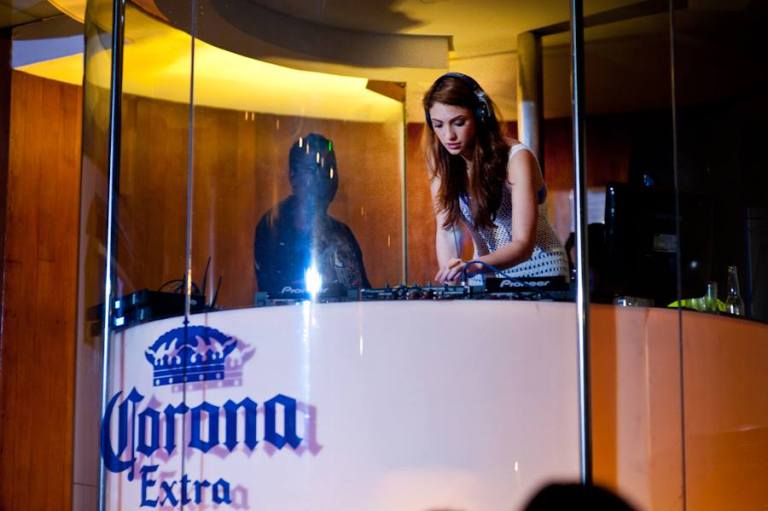 Gorgeous model and DJ Patricia K on the decks