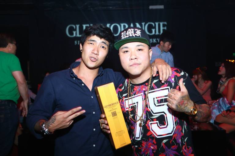 The rap battle winners posing with their prize - a bottle of Glenmorangie of course!