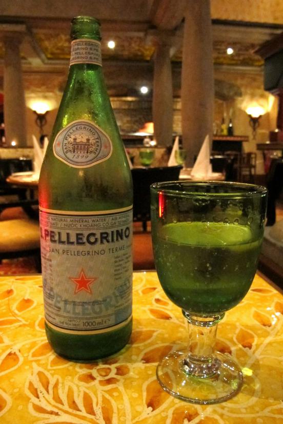 Some sparkling water to start off the meal