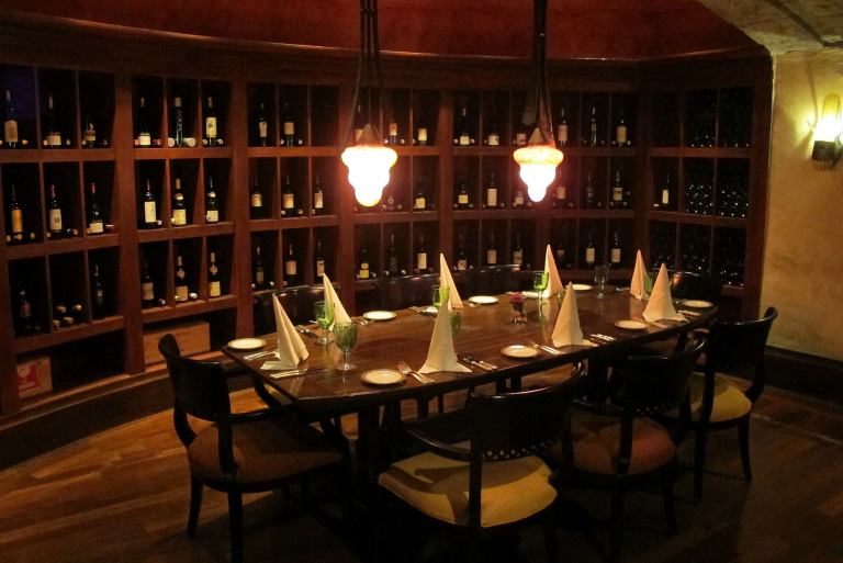 If you're into wines perhaps you'd like to dine in the "wine cellar" area