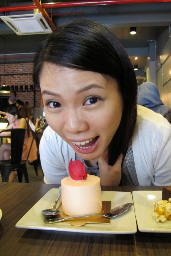 Then came the first of our desserts  - Rose and Lychee Cake - RM9.90 - almond sponge cake with rose cream, lychee jelly and rasberry jelly at the heart of it. Not bad but as I'm not a fan of rose flavour Mei Sze ate most of this one.