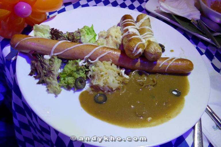 Souled Out had some special German food on their menu. Her'e's Andy's long sausage.