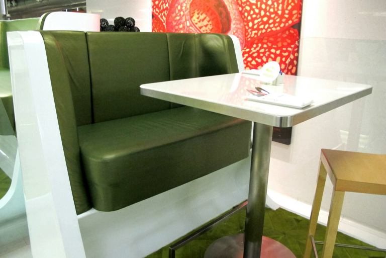 The interor of Nook is bright, cheerful and modern making it an inviting place.