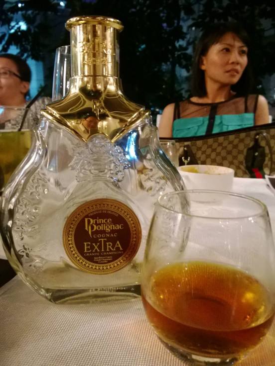 The bottle didn't last long left at our table.  Voluptuous and harmonious, the Polignac style, conceived by the Prince, remains faithful to its tradition. Rich and strong, the XO Royal reveals candied citrus fruits and vanilla wood aromas, subtly enhanced by roasted and spicy notes.