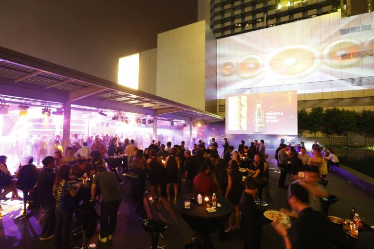 The event venue was an outdoor area on the 6th floor of the Intermark.