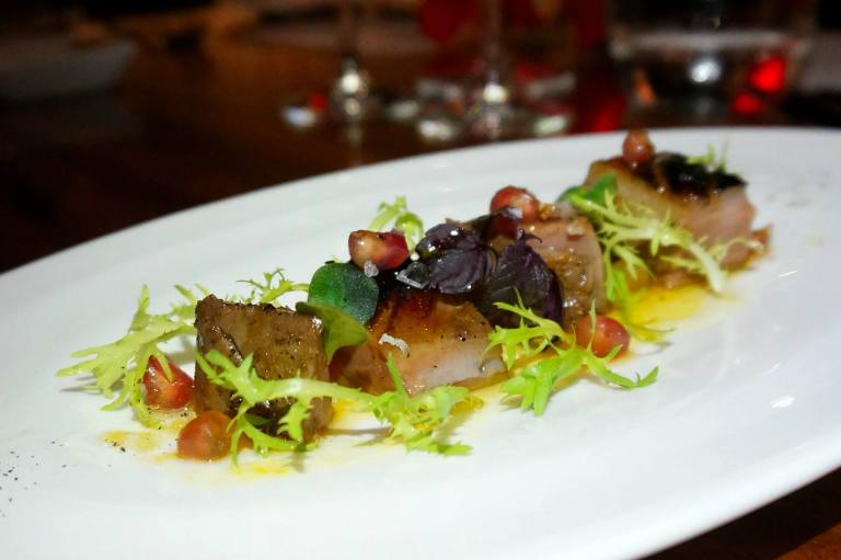 Cured Duck Breast, Pomegranate and Orange Vinaigrette