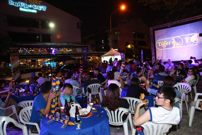 A large crowd turned up to watch the match