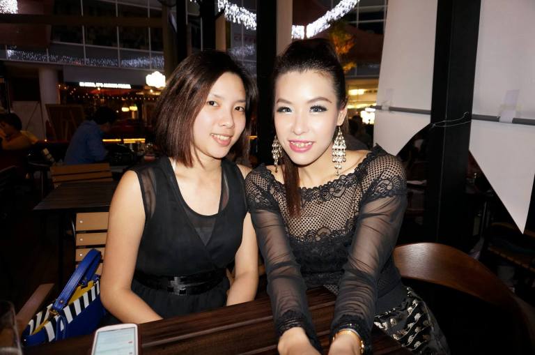 FHM Girl Next Door - 2010 finalist Crystal Liew with 2011 winner Esther Tan