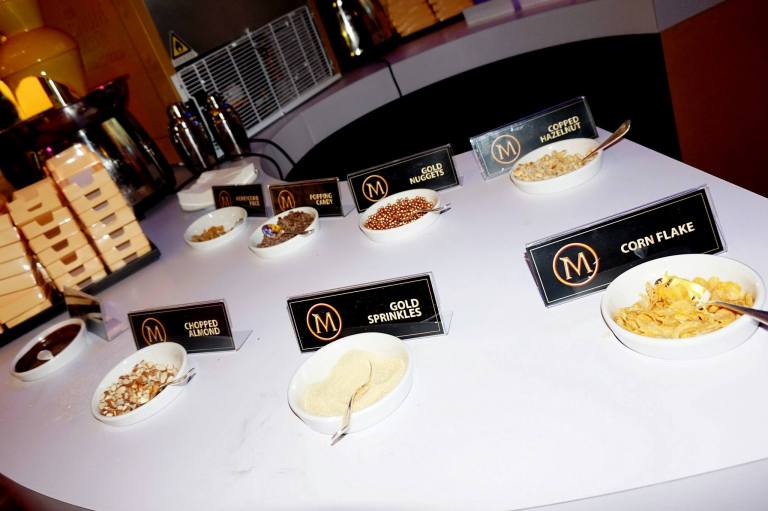 The toppings available for us to add to our own Magnum