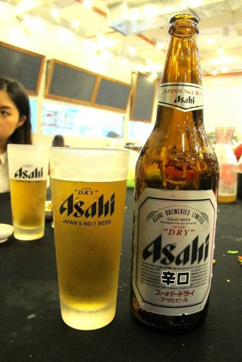 Some ice cold Asahi Super Dry to go with the meal - RM24.00 (big bottle)
