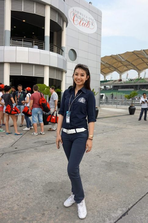 Spotted pretty Crystal near the Paddock Club