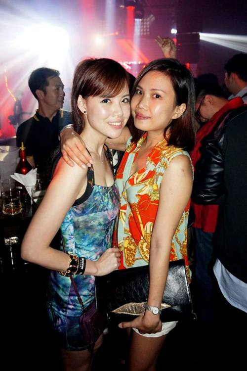 Christine (R) with her friend Tha Tha (L)