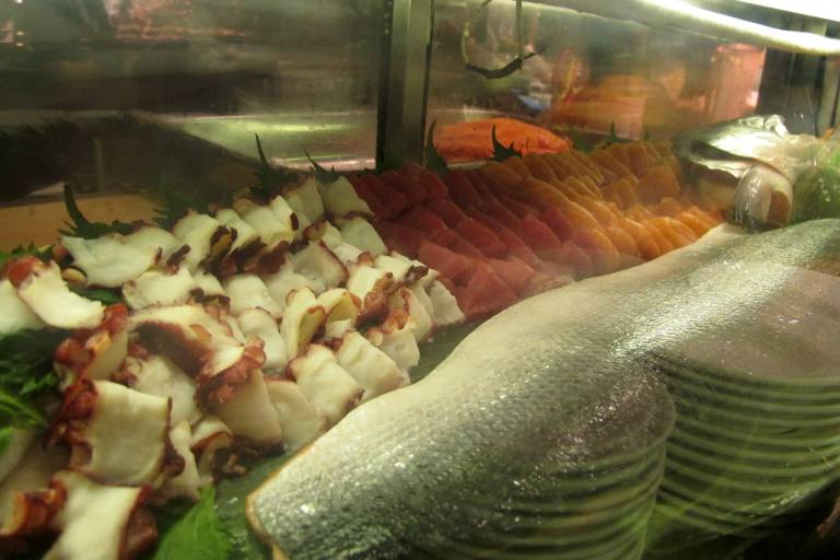Sashimi and Sushi - from freshly sliced beautiful salmon, tuna and even octopus to make and sushi, the sushi bar was pretty popular among diners!