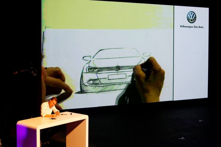 We were then treated to a live sketch of the design of the car