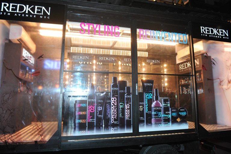 The truck transforms into a mobile hair salon!