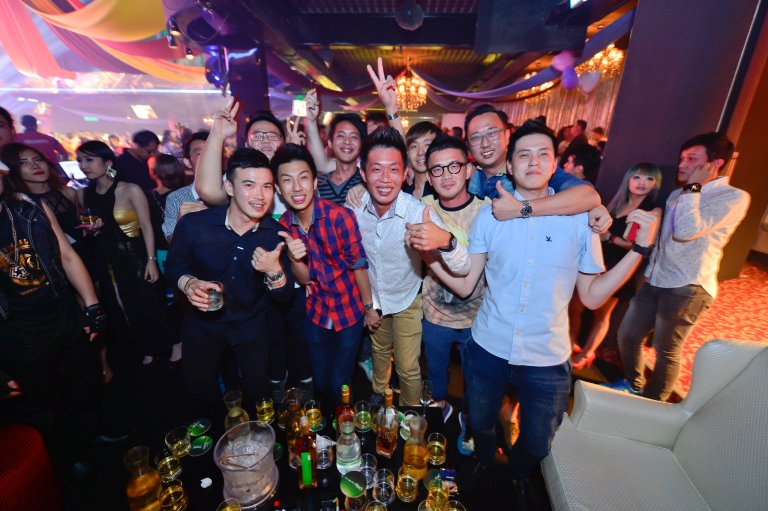 Partygoers having a good time!