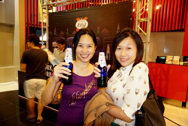 Spotted these two ladies waiting in line for their turn and decided to snap a pic of them enjoying their Kronenbourg 1664 Blanc