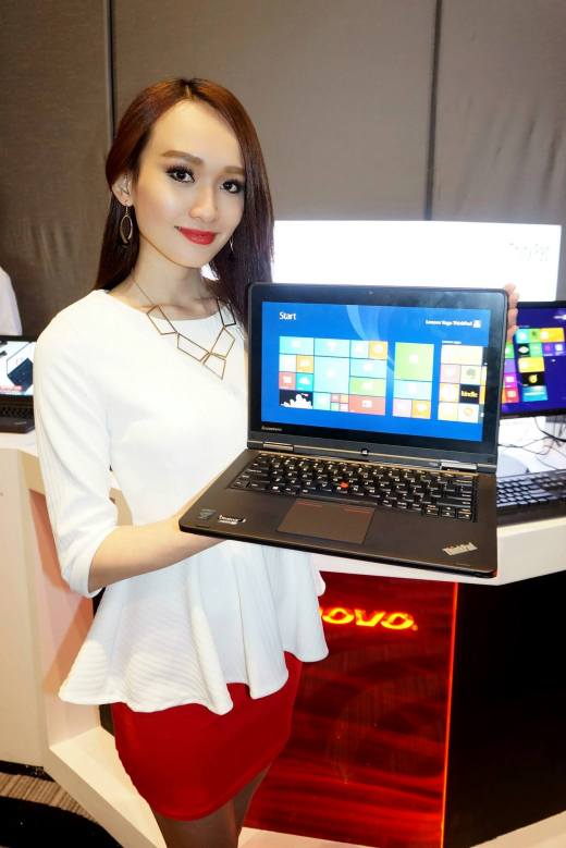 At the launch of Lenovo's latest laptops