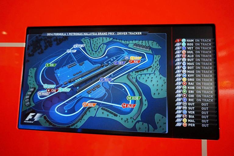 We even had additional screens like this one showing where the drivers were on track