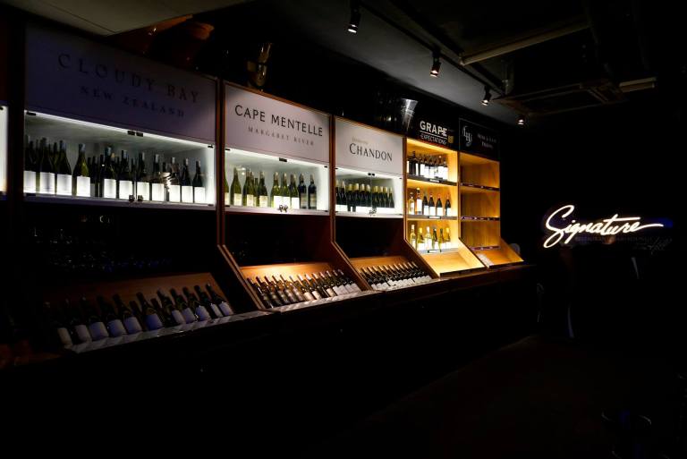 There's ample choice of wines and champagnes