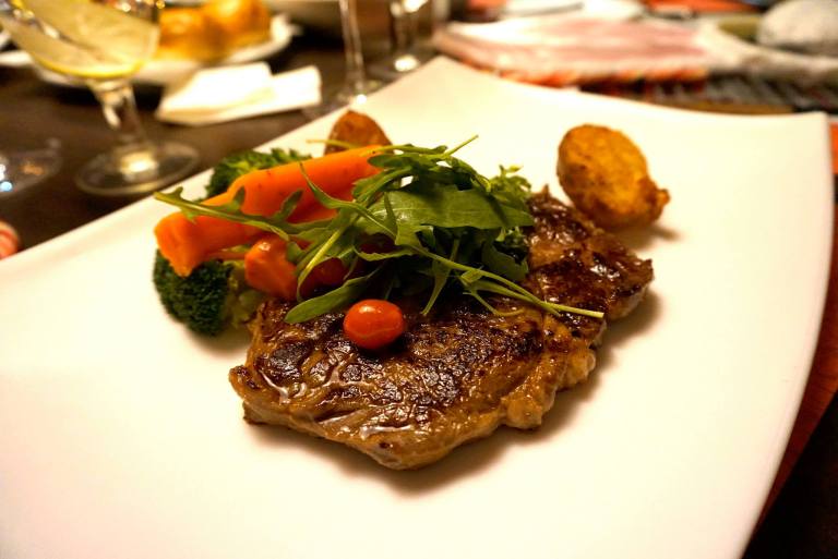Ribeye - Prepared in Monte's way to retain its taste, simply grilled and served with seasonal vegetables - RM63.00