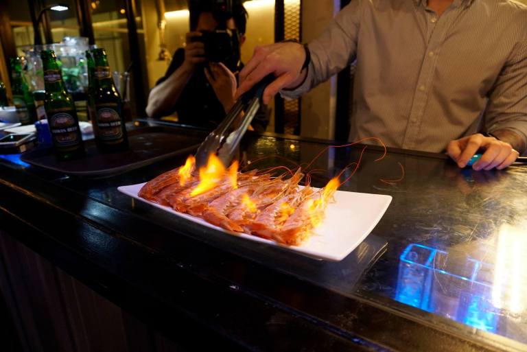 Flaming Argentine Sea Prawns