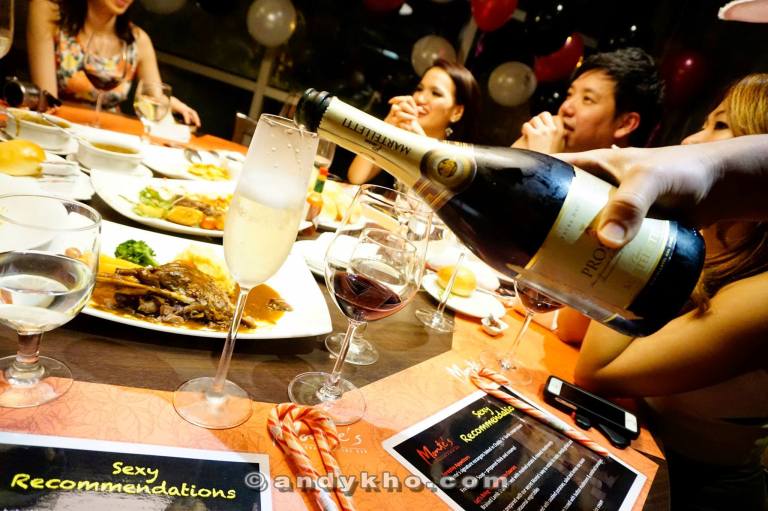 Lots of bubbly to accompany the meal