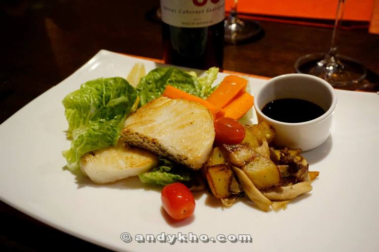 Cod - Grilled cod fillet served with sauteed potatoes, salad, lemon soy sauce - RM56.00