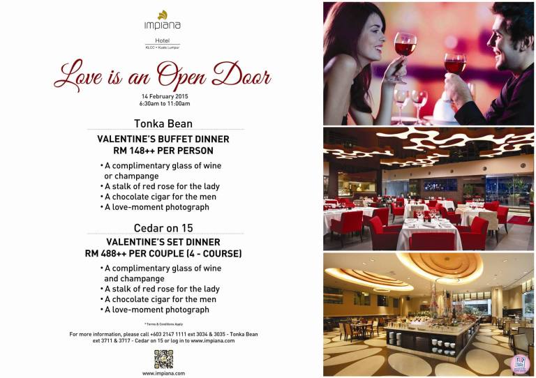 Cedar on 15 Valentine's Day menu