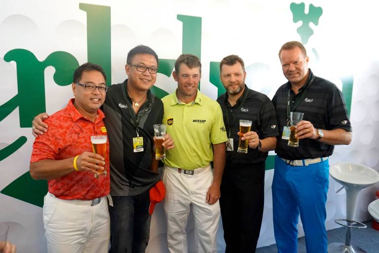 Lee Westwood who was last year's winner came by to visit the lounge