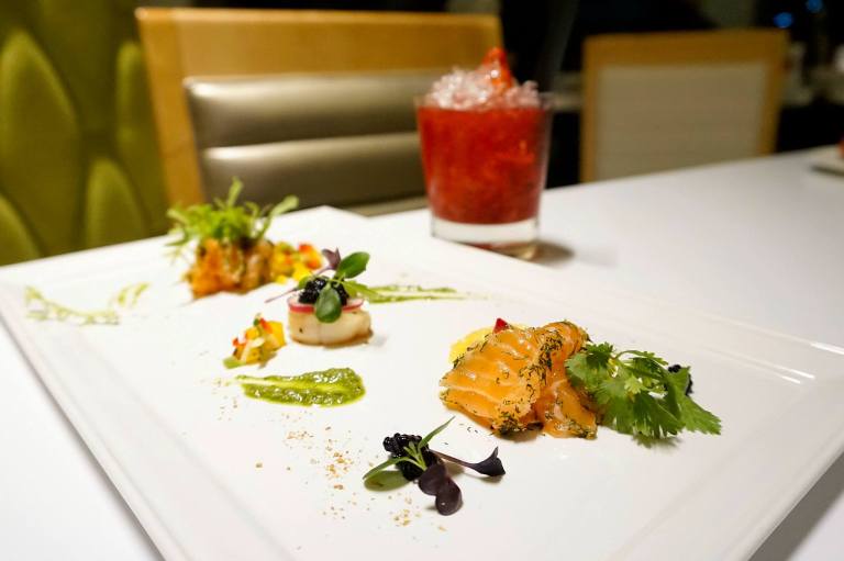 Seductive Seared Scallop with Scrumptious Salmon