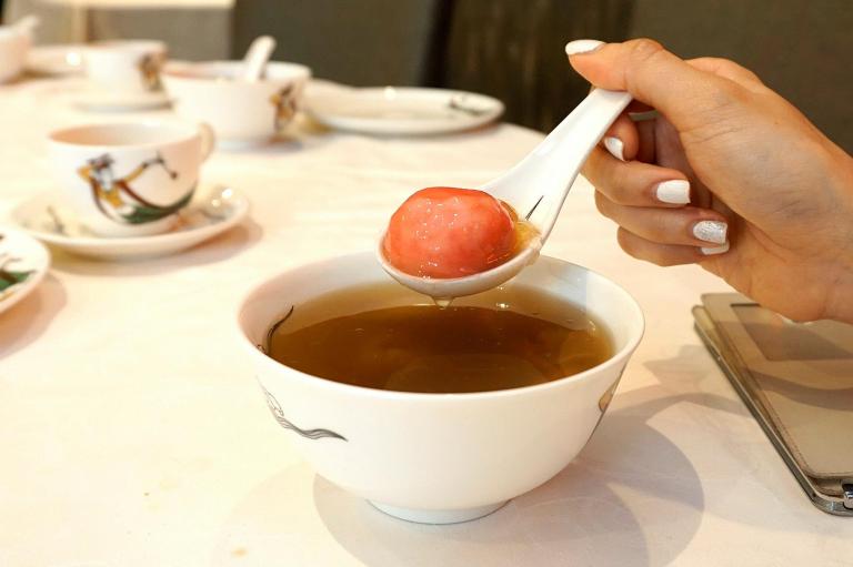 Double boiled ‘lok mei’ with aloe vera & glutinous dumpling 