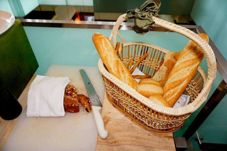 I love bread and I was happy to see a bread basket with lots of different types of breads