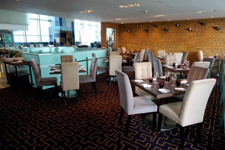 The main dining area. Opt for a window seat for a view of the KL skyline.