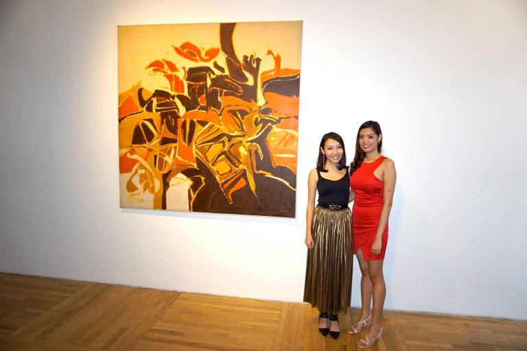 MK and the usherer with the centrepiece of the exhibition