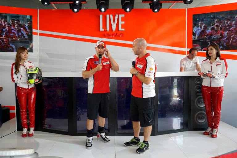 After which Ducati rider Cal Crutchlow came up to the suite much to the excitement of the guests