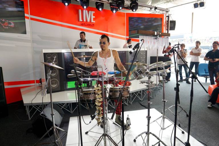 There was also a DJ spinning and live performances by this precussionist